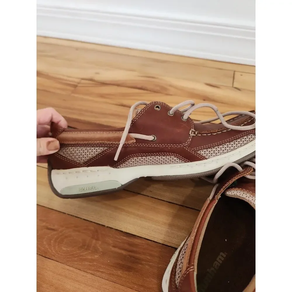 Dunham Leather Boat Shoe Brown Size 10 Slip On Comfort